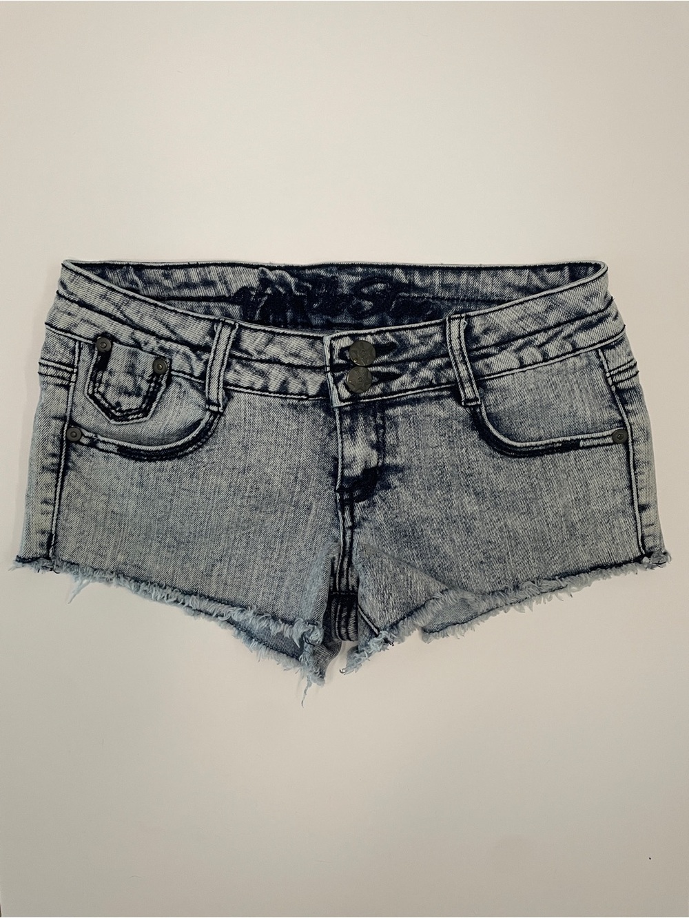 Vanilla Star Y2K Acid Wash Low Rise Denim Shorts Size 3